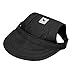 Happy Hours Dog Hat, Pet Baseball Cap/Dogs Sport Hat/Visor Cap with Ear Holes and Chin Strap for Dogs and Cats (Black, Size S)