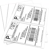 MFLABEL Half Sheet Self Adhesive Shipping Labels for Laser &amp; Inkjet Printers, 200 Count