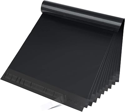Switory 25Pcs Black Parcel Bags 10x13 Self Seal Waterproof Poly Mailers
