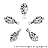 Yumei Jewelry Antique Silver Small Small Water Drop Diffuser Locket Aromatherapy Essential Oil Pendant Cage Locket,Pack of 10