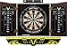 Viper Vault Cabinet & Shot King Sisal/Bristle Dartboard Ready-to-Play Bundle with Two Sets of Steel-Tip Darts, Throw Line, and Dry Erase Scoreboards, Walnut Finish