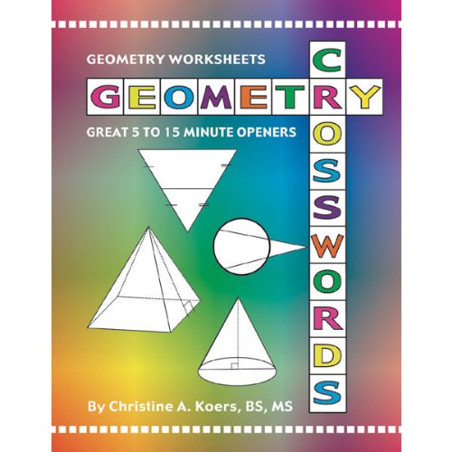 Nasco TB20946T Geometry Crosswords Puzzle Book, 86-Page Book, Grades 8+