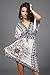 Wander Agio Womens Lace Short Sleeves Princess Dress Printing Beach Cover-up White,One Size