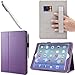i-BLASON Apple iPad Air/iPad 5 Auto Wake/Sleep Smart Cover Leather Case (Elastic Hand Strap, Multi-Angle, Card Holder) with Bonus Stylus (Multi-Color to Choose from) 3 Year Warranty (Purple)