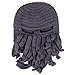 FREE FISHER Men's Head Barbarian Vagabond Beanie Original Foldaway Beard Octopus Pirate Hats Bearded Caps Gray