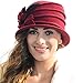 Retro Women Floral Trimmed Wool Blend Cloche Winter Hat