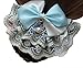 Korean Style Elegent Lace Bow Bowknot Pearl Mesh Elastic Snood Net Hairnets Barrette Hair Clip Accessories Decor Bun Cover Blue, Two ways to wear