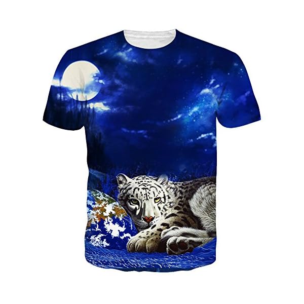 Idgreatim Unisex Casual 3D Print Animal Short Sleeve T-Shirt Graphic Tees
