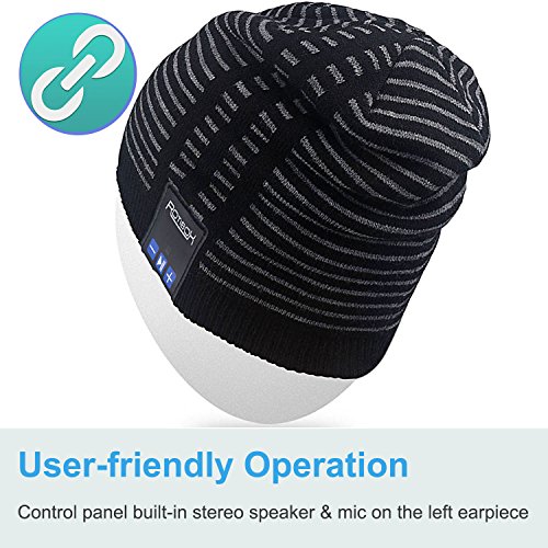 image for Rotibox Wireless Bluetooth Beanie Hat Ear Covers Headphone Headset Mus