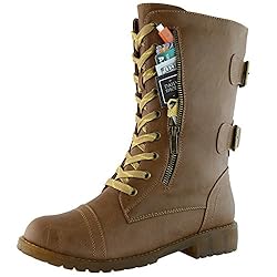 DailyShoes Women's Combat Bootie Ankle Mid Calf Low