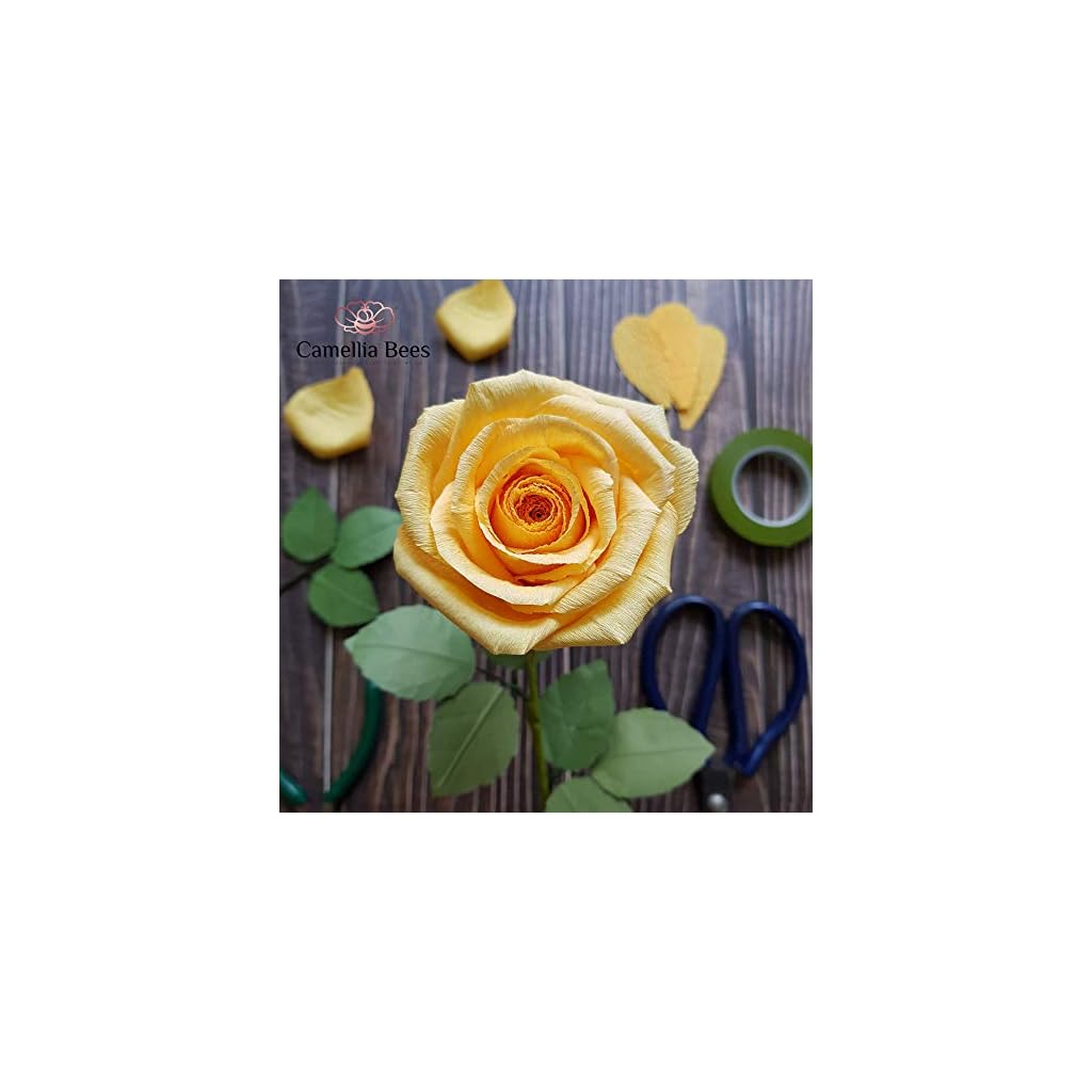 Yellow Rose Gift for Her Women, Handmade Paper Rose Look Like Real