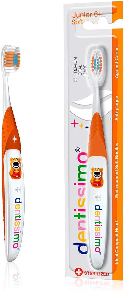 Dentissimo Premium Junior 6+ Toothbrush (Orange or Green), 1pc