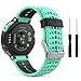 MoKo Watch Band Compatible with Garmin Forerunner 235, Soft Silicone Replacement Watch Band fit Garmin Forerunner 235/235 Lite/220/230/620/630/735XT/Approach S20/S6/S5 - Mint Green & Black
