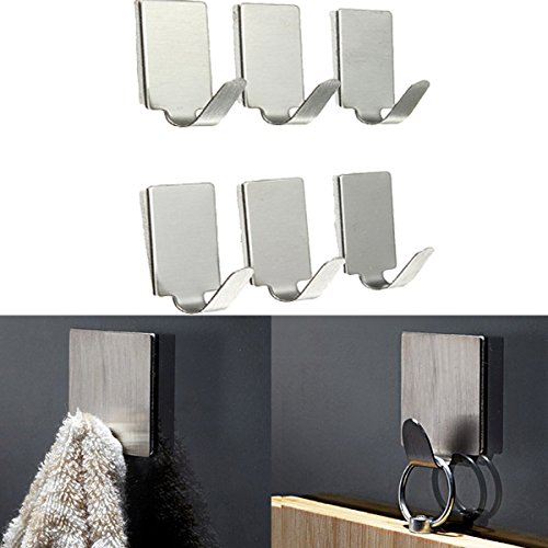 Bathroom Storage & Organisation - 6pcs Rect Stainless Steel 
