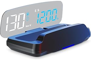 AZIJYV HUD C7 Car Head up Display GPS Speedometer,Windshield Projector,Multi-Function Speedometer,Speed,Clock,Direction of Travel and Distance,overspeed Driving Fatigue Alarms,Suitable for All Cars