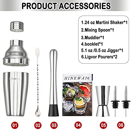 24 Ounce Cocktail Shakers Bartending Kit ,Bartender Accessories With