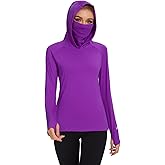 BASSDASH Women’s UPF 50+ Sun Protection Hoodie with Face Mask Neck Gaiter Breathable Long Sleeve Shirt for Hiking Fishing