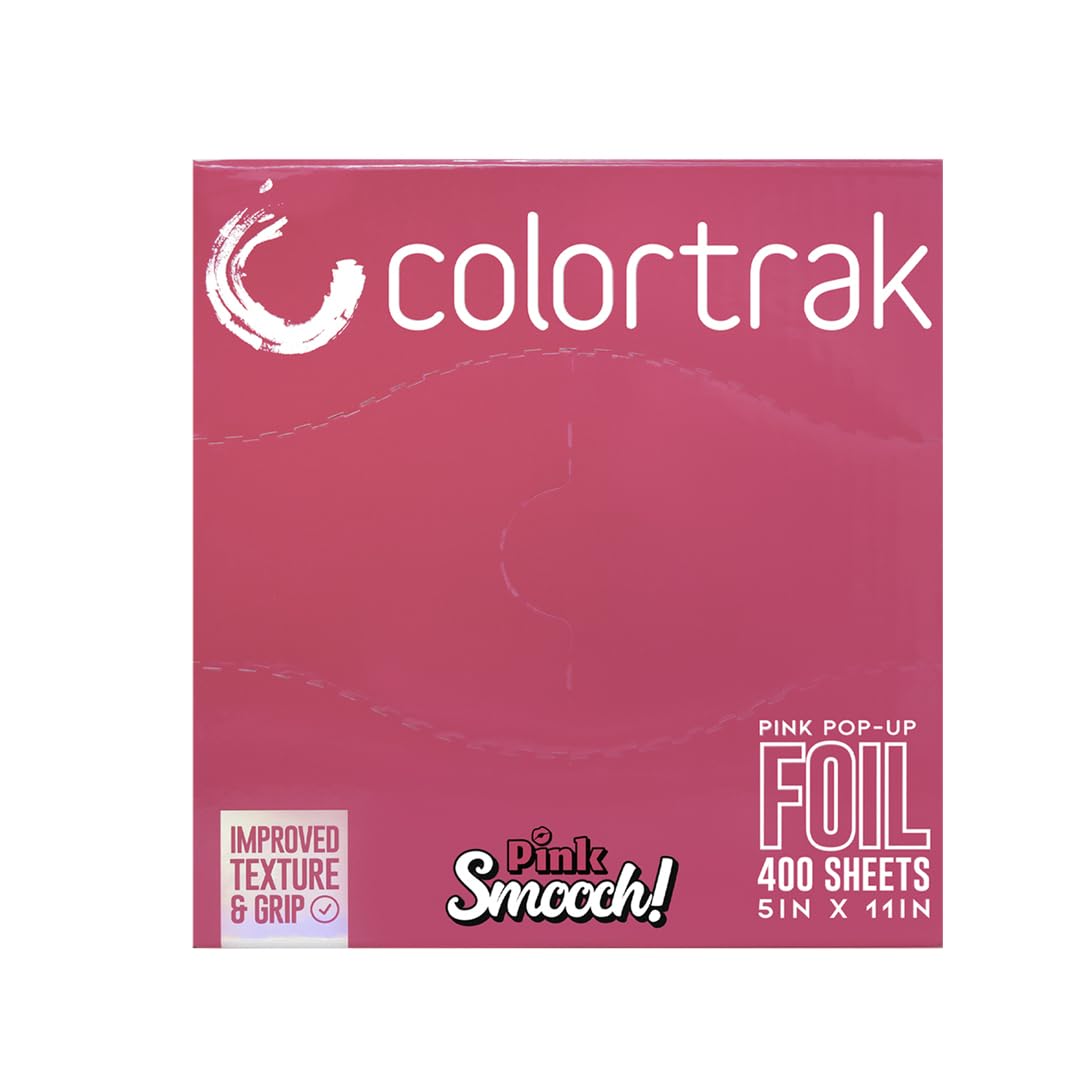 Colortrak Smooch Pop-up Foil W/Dispenser (400 Count), Pre-cut Sheets, Non-Slip Embossed Texture, 5