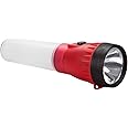 Life Gear LED Flashlight with Glow Handle, Emergency Flasher and Storage Compartment, RED,White/Red