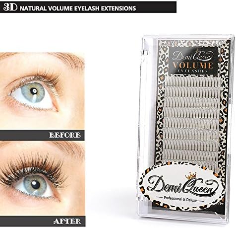 Demi Queen 3D Premade Fans Russian Individual Volumes Lashes Rapid Handmade Cluster Eyelash Extensions Thickness 0.07mm D Curl (13mm)
