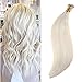 Ugeat 14inch 1g/Strand 50 Gram Nano Beads Remy Human Hair Extensions Lightest Blonde #60 Remy Human Hair Extensions Silky Straight Nano Rings Extention Remy Human Hair Nano Loop Bead Hair Extensions