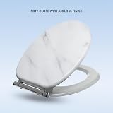 AQUALONA Premium Tongue and Groove Soft Close Toilet Seat Marble view 5