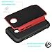 Motorola Moto E Case, Moto E 1st Gen Case, Tekcoo(TM) [Tmajor Series] [Red/Black] Shock Absorbing Hybrid Rubber Grip Plastic Impact Defender Rugged Slim Hard Case Cover Shell for Moto E 2014