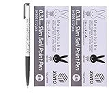 Xeno Shinzi Katoh Monpeluche, 0.38mm, Slim Ballpoint Pen, Black (2 Pack( 24 pcs))