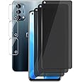 UZWZW (3+3) For OnePlus Nord N200 5G (3 Pack) Anti Spy Private Tempered Glass Film Privacy Screen Protector with Camera Lens Protector, Anti Scratch