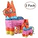 Donkey Pinatas - 2 Sizes Mexican Pinatas with Hanging Loop (13 x17 in)- Colorful Festival Party Supplies Favor for Fiestas, Cinco de Mayo Decorations, Mexican Themed Party