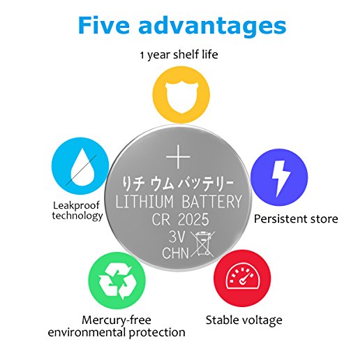 Esonstyle 30pcs CR2025 Battery 3 Volt Lithium Battery CR 2025 Coin Button Cell (30 pcs)