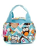 N. Gil Women and Children's Insulated Lunch Bag (Owl Aqua/Aqua)
