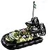 WolVol Remote Control Military Fighter War Boat Toy with Flashing Lights - Works in real water - Installed with fan-cooling feature