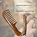 Meta-C Portable Comb – Made From One Whole Piece Of Natural Green Sandal Wood – Wave Handle (Wider tooth)