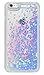 iPhone 6 Case,Liquid Quicksand Bling Love Heart Case,Adorable flowing Floating Moving Shine Glitter Love Heart Hard Case for iPhone6 6S(Bling Blue)