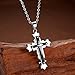 OSTAN Men's Stainless Steel Cross Necklace Fashion Vintage Dark Knight Pendant Cool Heavy Metal Style and Three-Dimensional Effect.