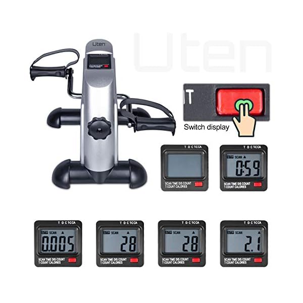 Mini Exercise Bike Pedal Exerciser Arm Leg Trainer Cycle Exercise Bike Silver