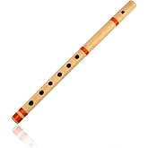 14 Inch Wooden Bamboo Recorder Flute in B Key Woodwind Musical Instrument | Traditional &amp; authentic handmade fipple, 6 finger holes, natural finish, lightweight, fully playable for beginners &amp; practice