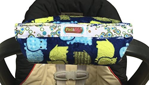 Padalily The Original Car Seat Handle Cushion/Pad/Pillow Newborn 0-12 months (Boy Hippo)