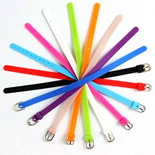 100pcs Mix Colors 8mm Adjustable Blank Silicone Bracelet StrapSlide Wristbands/Bracelets for 8mm Slide Letters,Jewelry Making Charms