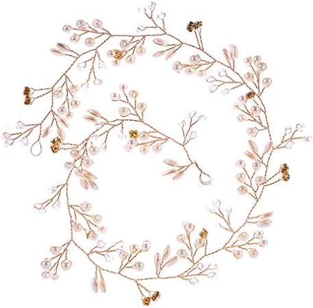 Flower Vine Tiara Bride Head Chain Bridal Headbands Hair Ornaments Wedding Hair Accessories Jewelry Women 50cm gold color