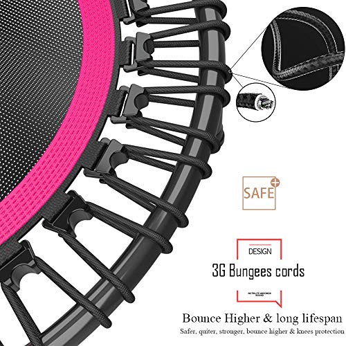Mini Trampoline 450F, Professional Fitness Rebounder Trampoline for Adult, Long Lasting Premium Bungees Cords for Quality & Durability, Indoor Trampoline for Kids Jump Sport, Max Limit 450 LBS - Thumbnail 2