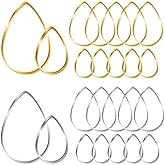 72Pcs Teardrop Hoop Earrings for Jewelry Making DIY Crafts Beading Hoop Earring Making Necklace(Rose Gold & White K) (72PCS White K/KC Gold)