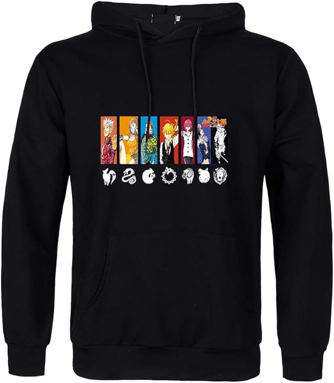 Ailin Online The Seven Deadly Sins Anime Characters Print Hoodie Sweatshirt Pullover Hoodie For Men Women Adults Halloween Amazon De Bekleidung