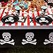 Juvale Pirate Tablecloth - 3-Pack, Black/Red/White, 54 x 108 in - Pirate Party Tablecloths & Disposable Plastic Table Covers