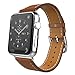 MoKo Compatible Band Replacement for Apple Watch 42mm 44mm Series 4/3/2/1, Luxury Genuine Leather Smart Watch Band Strap Single Tour Replacement - Brown (Not Fit 38mm 40mm Versions)