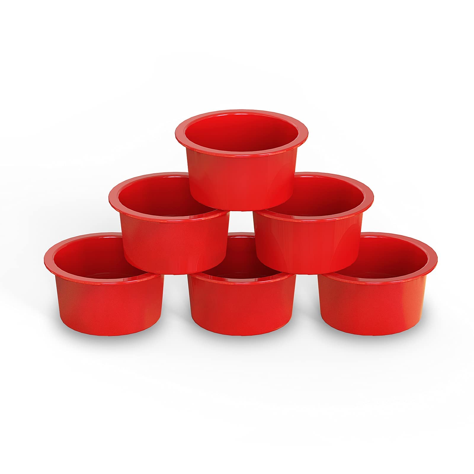 SILIVO 4 inch Silicone Cake Tin, 6pcs Mini Cake Tins Round,10cm Silicone Cake Moulds for Baking Small Cakes, Cupcake, Muffin, Cheesecake