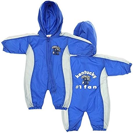 Kentucky Wildcats NCAA Baby Boys Hooded Windbreaker Coverall, Blue & Grey