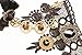 Meiysh Gothic Lolita Retro Steampunk Gear Lace Slave Bracelet Wristband Black Flower Ring (black 1)