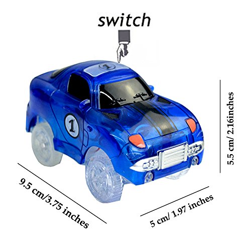 4 Pack Replacement Track Cars Light Up Toy Cars, 5 LED Flashing Lights Compatible with Most Tracks - Thumbnail 5